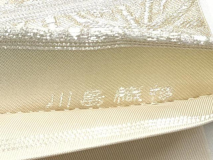 平和屋着物●西陣　川島織物　六通柄　本袋帯　流水花文　金銀糸　正絹　逸品　CABG8891hy