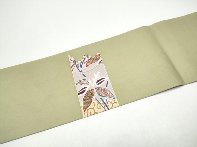 平和屋着物●九寸名古屋帯　友禅　桐唐草文　正絹　逸品　CABG8904hy
