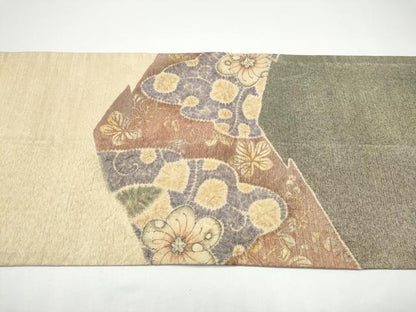 平和屋着物●九寸名古屋帯　辻が花　絞り　金糸　正絹　逸品　CABG8908hy