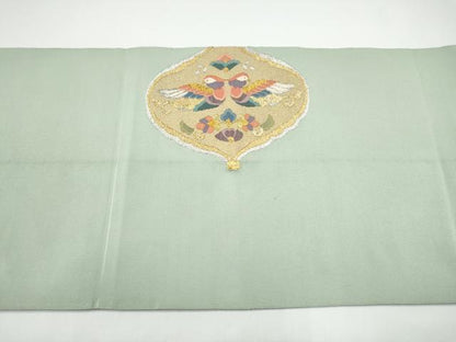 平和屋着物●爪掻き本綴れ　八寸名古屋帯　花鳥文　金銀糸　正絹　逸品　CABG8914hy