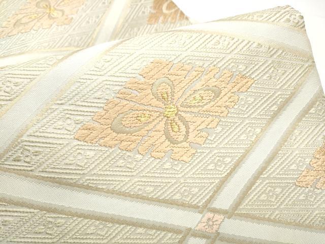 平和屋着物●九寸名古屋帯　唐織　菱花文　金糸　正絹　逸品　CABG8917hy