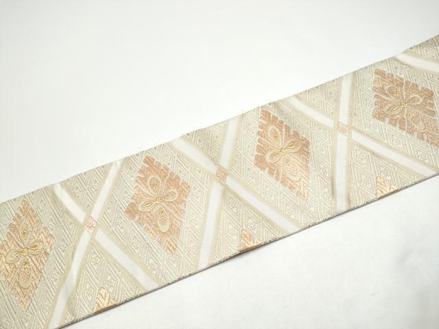 平和屋着物●九寸名古屋帯　唐織　菱花文　金糸　正絹　逸品　CABG8917hy