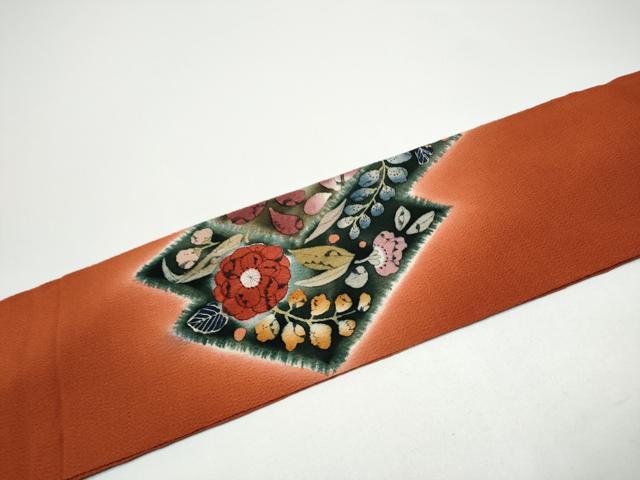平和屋着物●九寸名古屋帯　作家物　辻が花　鬼しぼ縮緬　正絹　逸品　CABG8923hy