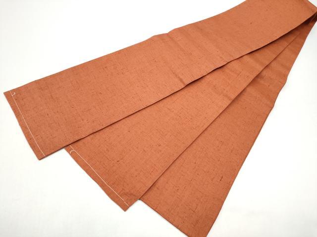 平和屋着物●半幅帯　紬地　色無地　檜皮色　正絹　逸品　CABG8931hy