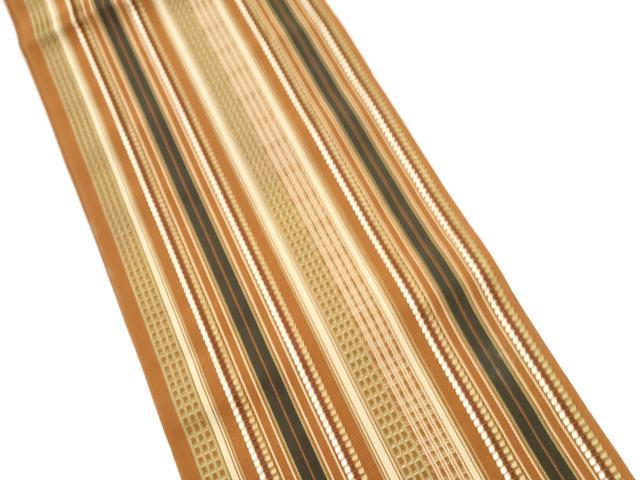 平和屋着物●本場筑前博多織　半幅帯　間道　証紙付き　正絹　逸品　CABG8935hy