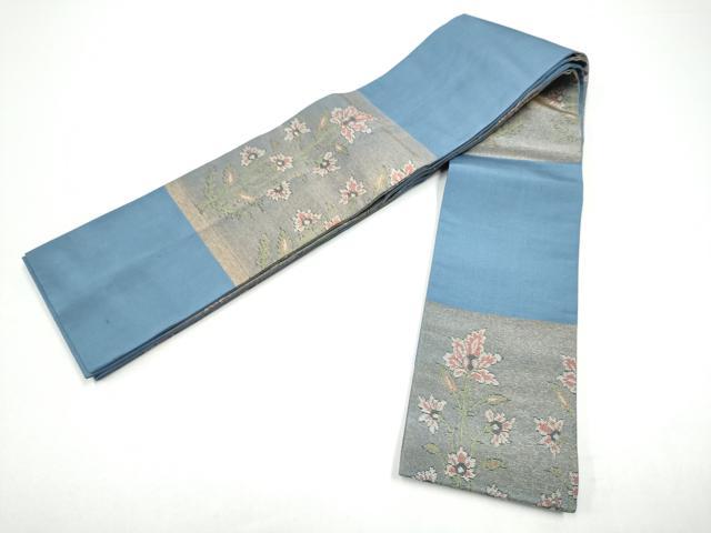 平和屋着物●男性　角帯　更紗花文　金糸　正絹　逸品　CABG8936hy