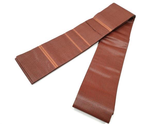 平和屋着物●男性　角帯　市松文様　正絹　逸品　CABG8940hy