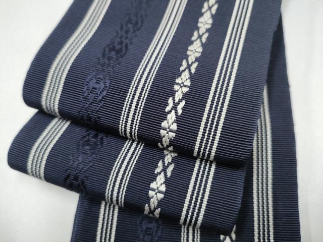 平和屋着物●男性　本場筑前博多織　角帯　献上　正絹　逸品　CABG8942hy