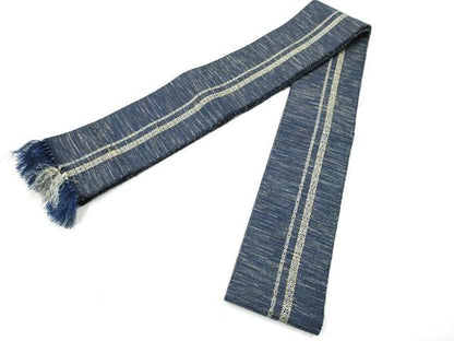 平和屋着物●男性　本場筑前博多織　角帯　間道　正絹　逸品　CABG8951hy