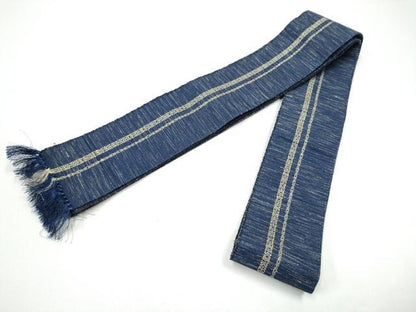 平和屋着物●男性　本場筑前博多織　角帯　間道　正絹　逸品　CABG8951hy