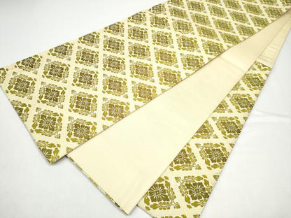 平和屋着物●六通柄袋帯　唐織　菱花文　正絹　逸品　CABG8968hy