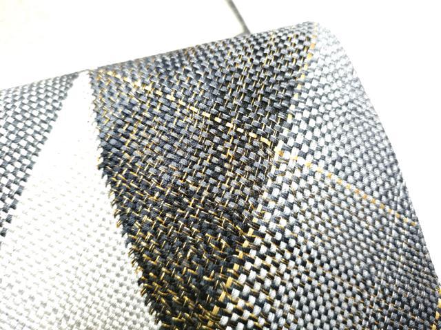 平和屋着物●両面　太鼓柄袋帯　組織　切嵌　霞文　金糸　正絹　逸品　CABG8973hy