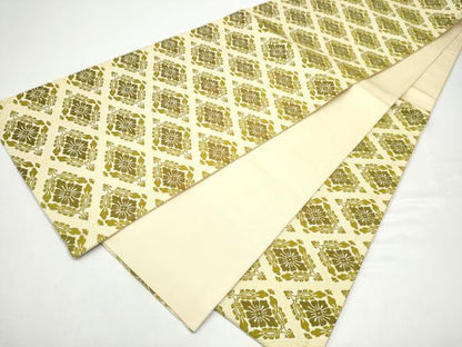 平和屋着物●六通柄袋帯　唐織　菱花文　正絹　逸品　CABG8976hy