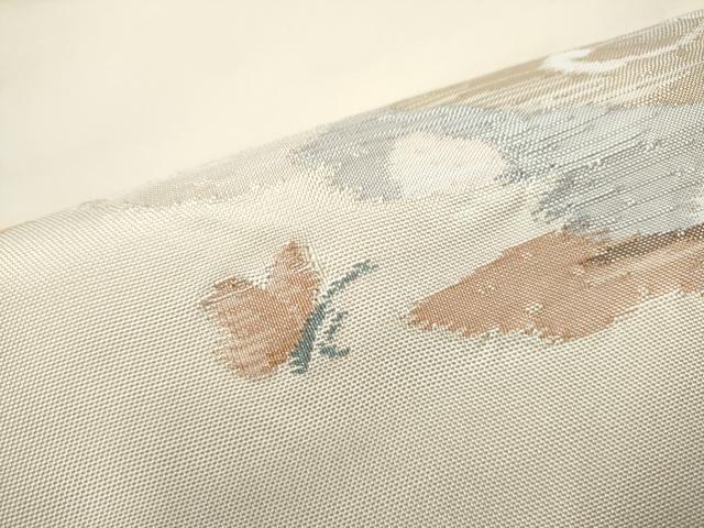 平和屋着物●太鼓柄袋帯　すくい織　鳳凰　金糸　正絹　逸品　CABG8980hy