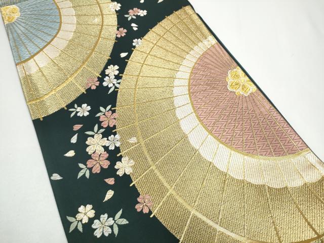 平和屋着物●六通柄袋帯　唐織　朱雀　遊　金銀糸　正絹　逸品　CABG8982hy