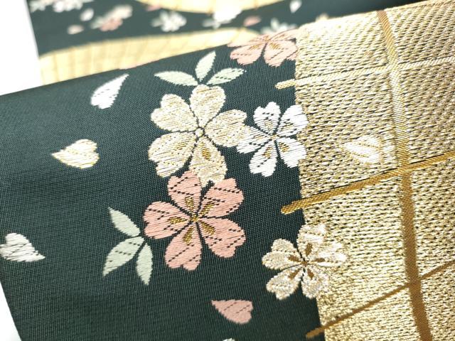 平和屋着物●六通柄袋帯　唐織　朱雀　遊　金銀糸　正絹　逸品　CABG8982hy