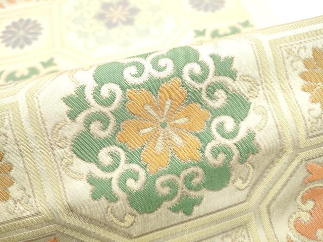 平和屋着物●西陣　川島織物　六通柄　本袋帯　蜀江花文　金糸　正絹　逸品　CABG8990hy