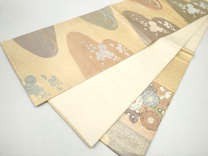 平和屋着物●六通柄袋帯　辻が花　金糸　金彩　正絹　逸品　CABG8993hy