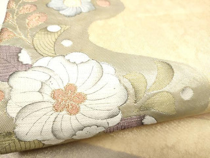平和屋着物●六通柄袋帯　辻が花　金糸　金彩　正絹　逸品　CABG8993hy