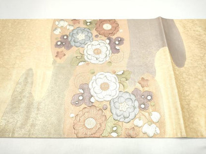 平和屋着物●六通柄袋帯　辻が花　金糸　金彩　正絹　逸品　CABG8993hy