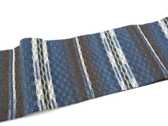 平和屋着物●ワンタッチつけ帯　紬地　メガネ織　金糸　やまとオリジナル　箱付き　正絹　逸品　CABG9000hy
