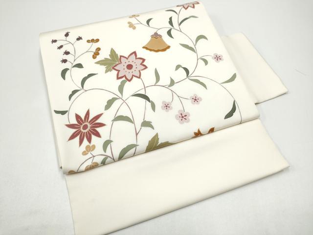 平和屋着物●塩瀬　つけ帯　花唐草文　金彩　正絹　逸品　CABG9001hy