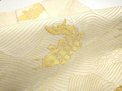平和屋着物●龍村美術織物　たつむら　つけ帯　踊鯉　金糸　正絹　逸品　CABG9002hy