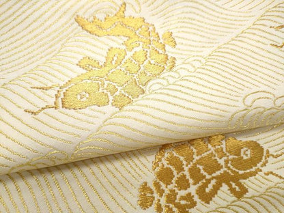 平和屋着物●龍村美術織物　たつむら　つけ帯　踊鯉　金糸　正絹　逸品　CABG9002hy