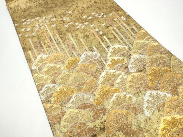 平和屋着物●東京友禅　熊谷好博子　太鼓柄袋帯　寿松　金糸　引箔　正絹　逸品　CABG9026hy