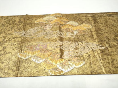 平和屋着物●東京友禅　熊谷好博子　太鼓柄袋帯　寿松　金糸　引箔　正絹　逸品　CABG9026hy
