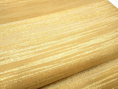 平和屋着物●西陣　川島織物　全通柄袋帯　横段文　金糸　正絹　逸品　CABG9039hy