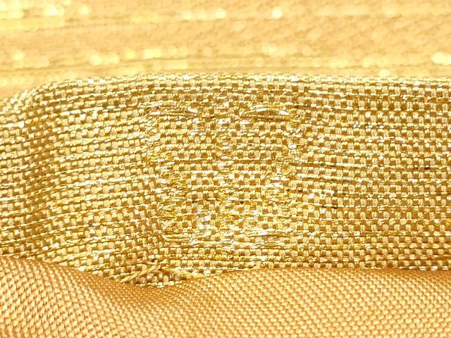 平和屋着物●西陣　川島織物　全通柄袋帯　横段文　金糸　正絹　逸品　CABG9039hy