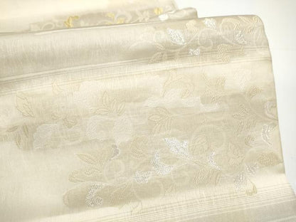 平和屋着物▽六通柄袋帯　スリーシーズン　春夏秋　唐草文　金銀糸　正絹　逸品　CABG9042hy