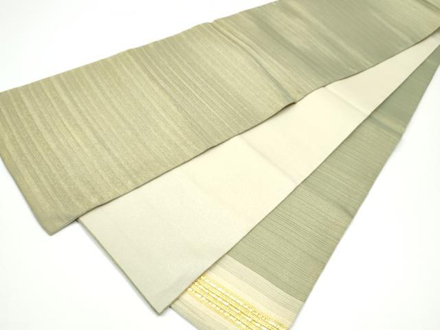 平和屋着物▽太鼓柄袋帯　スリーシーズン　春夏秋　横段文　金糸　正絹　逸品　CABG9043hy