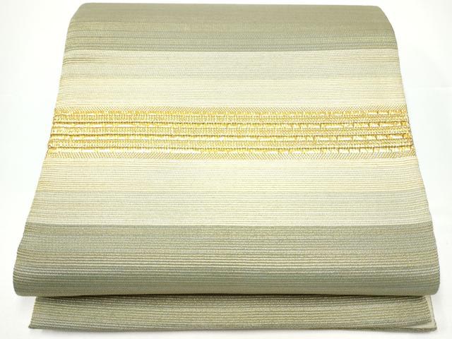 平和屋着物▽太鼓柄袋帯　スリーシーズン　春夏秋　横段文　金糸　正絹　逸品　CABG9043hy