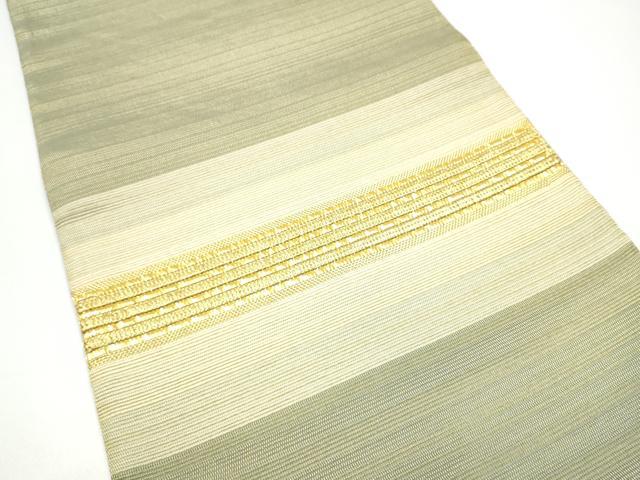 平和屋着物▽太鼓柄袋帯　スリーシーズン　春夏秋　横段文　金糸　正絹　逸品　CABG9043hy