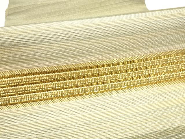 平和屋着物▽太鼓柄袋帯　スリーシーズン　春夏秋　横段文　金糸　正絹　逸品　CABG9043hy