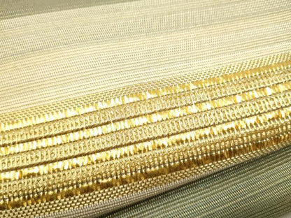 平和屋着物▽太鼓柄袋帯　スリーシーズン　春夏秋　横段文　金糸　正絹　逸品　CABG9043hy