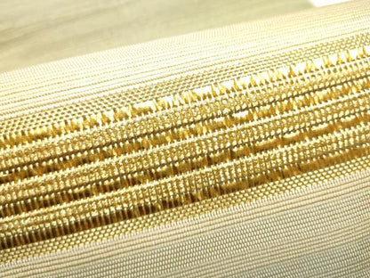 平和屋着物▽太鼓柄袋帯　スリーシーズン　春夏秋　横段文　金糸　正絹　逸品　CABG9043hy