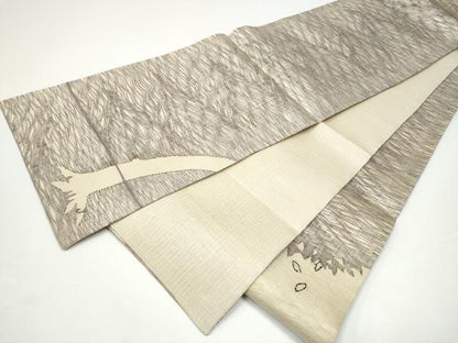 平和屋着物▽太鼓柄袋帯　スリーシーズン　春夏秋　すくい織　みみずく　正絹　逸品　CABG9044hy