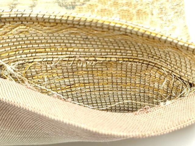 平和屋着物▽六通柄袋帯　スリーシーズン　春夏秋　菊唐草文　金糸　正絹　逸品　CABG9045hy