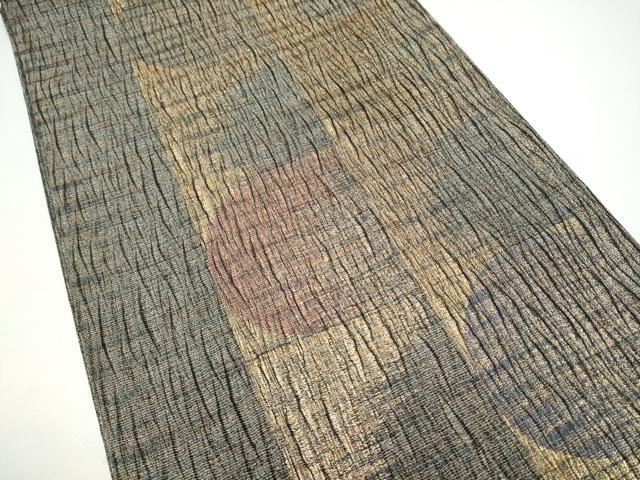 平和屋着物▽六通柄袋帯　スリーシーズン　春夏秋　櫛織　丸文　金糸　正絹　逸品　CABG9046hy
