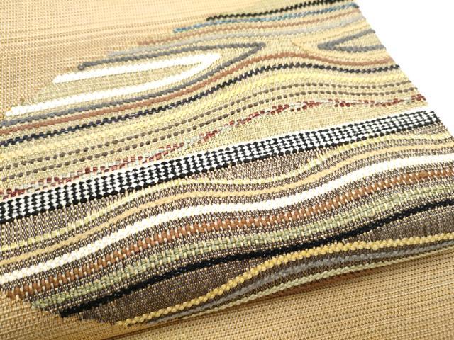 平和屋着物▽六通柄袋帯　スリーシーズン　春夏秋　霞文　正絹　逸品　CABG9051hy