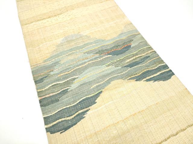 平和屋着物▽太鼓柄袋帯　スリーシーズン　春夏秋　すくい織　霞文　正絹　逸品　CABG9059hy