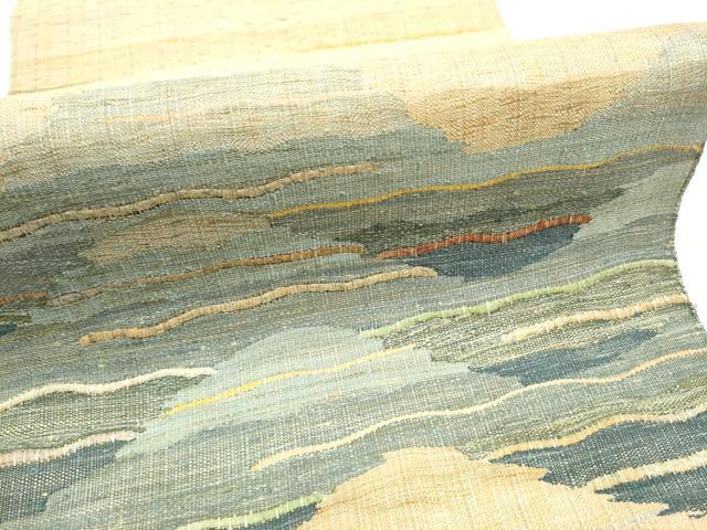 平和屋着物▽太鼓柄袋帯　スリーシーズン　春夏秋　すくい織　霞文　正絹　逸品　CABG9059hy