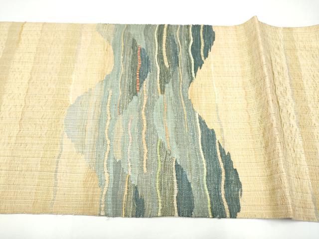 平和屋着物▽太鼓柄袋帯　スリーシーズン　春夏秋　すくい織　霞文　正絹　逸品　CABG9059hy