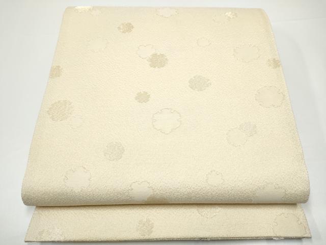 平和屋着物▽六通柄袋帯　スリーシーズン　春夏秋　武士作　真珠文　金糸　正絹　逸品　CABG9063hy