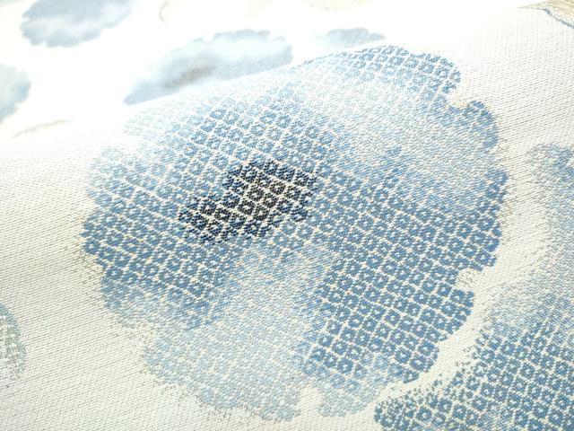平和屋着物▽六通柄袋帯　スリーシーズン　春夏秋　藍染　雪輪文　正絹　逸品　CABG9064hy