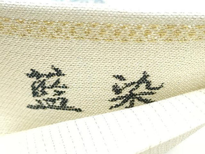 平和屋着物▽六通柄袋帯　スリーシーズン　春夏秋　藍染　雪輪文　正絹　逸品　CABG9064hy