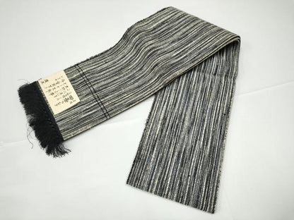 平和屋着物●半幅帯　四条つむぎ　間道　正絹　逸品　CABG9072hy